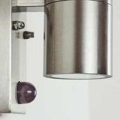 hofstein Applique murale d'extérieur Bessiebelle Acier inoxydable, 2 lumières, Détecteur de mouvement