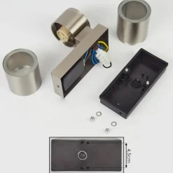 hofstein Applique murale d'extérieur Bessiebelle Acier inoxydable, 2 lumières, Détecteur de mouvement