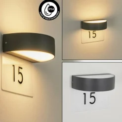 hofstein Applique murale d'extérieur Fletcher LED Anthracite, 2 lumières