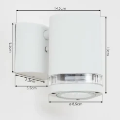 hofstein Applique murale d'extérieur Amyton Blanc, 1 lumière