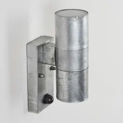 hofstein Applique murale d'extérieur Bessiebelle Zingué, 2 lumières, Détecteur de mouvement