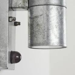 hofstein Applique murale d'extérieur Bessiebelle Zingué, 2 lumières, Détecteur de mouvement