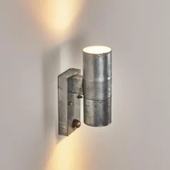 hofstein Applique murale d'extérieur Bessiebelle Zingué, 2 lumières, Détecteur de mouvement