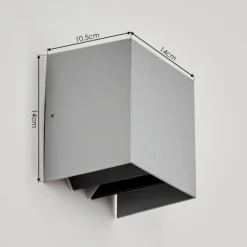 hofstein Applique murale d'extérieur Hoods LED Gris, 2 lumières