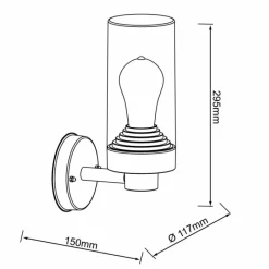 Luminaires Brilliant Applique murale d'extérieur Brilliant Masham Noir, 1 lumière