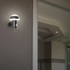 Luminaires Brilliant Applique murale d'extérieur Brilliant Ilton LED Noir, 1 lumière, Détecteur de mouvement