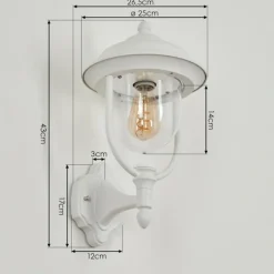 Luminaires Rustiques-hofstein Applique murale d'extérieur Tingha Blanc, 1 lumière