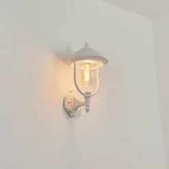 Luminaires Rustiques-hofstein Applique murale d'extérieur Tingha Blanc, 1 lumière