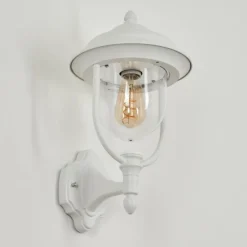 Luminaires Rustiques-hofstein Applique murale d'extérieur Tingha Blanc, 1 lumière