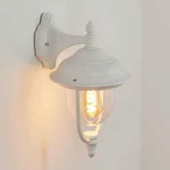 Luminaires Rustiques-hofstein Applique murale d'extérieur Tingha Blanc, 1 lumière