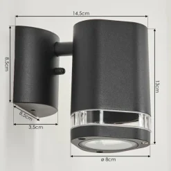 hofstein Applique murale d'extérieur Amyton Noir, 1 lumière