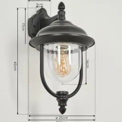 Luminaires Rustiques-hofstein Applique murale d'extérieur Tingha Noir, 1 lumière