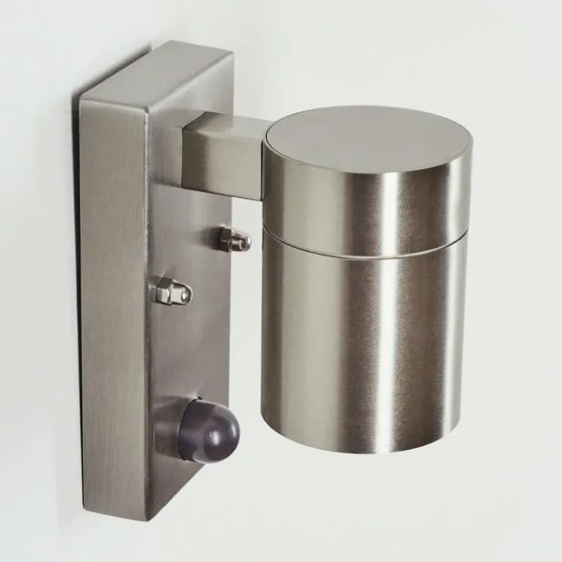hofstein Applique murale d'extérieur Bessiebelle Acier inoxydable, 1 lumière, Détecteur de mouvement