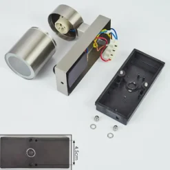 hofstein Applique murale d'extérieur Bessiebelle Acier inoxydable, 1 lumière, Détecteur de mouvement