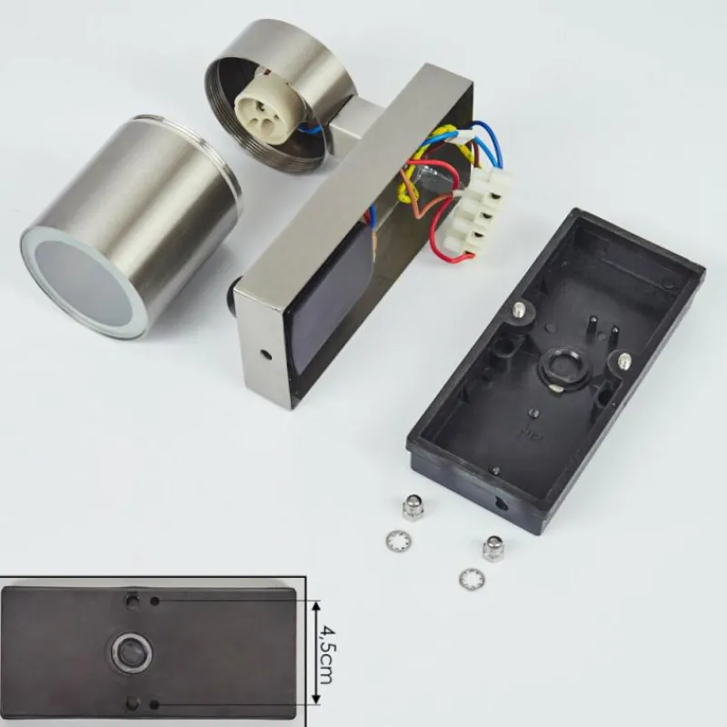 hofstein Applique murale d'extérieur Bessiebelle Acier inoxydable, 1 lumière, Détecteur de mouvement