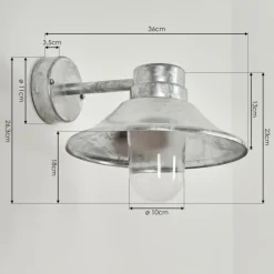 hofstein Applique murale d'extérieur Pumiri LED Zingué, 1 lumière