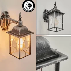 Luminaires Rustiques-hofstein Applique murale d'extérieur Talca Noir, Argenté, 1 lumière