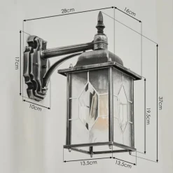 Luminaires Rustiques-hofstein Applique murale d'extérieur Talca Noir, Argenté, 1 lumière