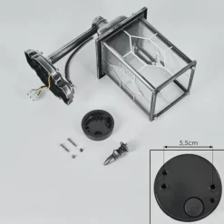 Luminaires Rustiques-hofstein Applique murale d'extérieur Talca Noir, Argenté, 1 lumière