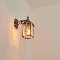 Luminaires Rustiques-hofstein Applique murale d'extérieur Talca Noir, Argenté, 1 lumière