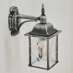 Luminaires Rustiques-hofstein Applique murale d'extérieur Talca Noir, Argenté, 1 lumière