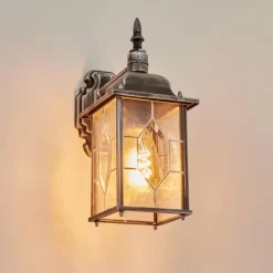 Luminaires Rustiques-hofstein Applique murale d'extérieur Talca Noir, Argenté, 1 lumière