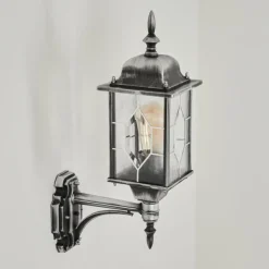 Luminaires Rustiques-hofstein Applique murale d'extérieur Talca Noir, Argenté, 1 lumière