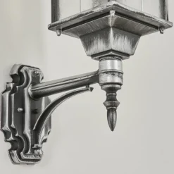 Luminaires Rustiques-hofstein Applique murale d'extérieur Talca Noir, Argenté, 1 lumière