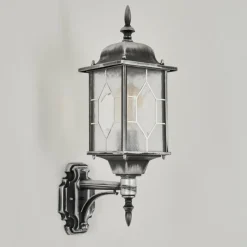 Luminaires Rustiques-hofstein Applique murale d'extérieur Talca Noir, Argenté, 1 lumière