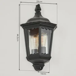 Luminaires Rustiques-hofstein Applique murale d'extérieur Woocoo Noir, 1 lumière