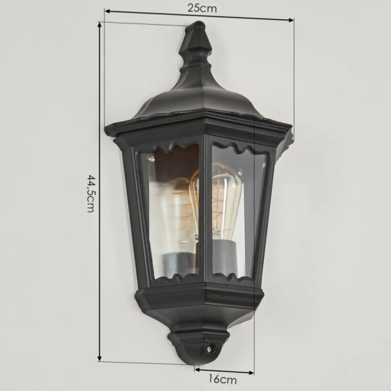 Luminaires Rustiques-hofstein Applique murale d'extérieur Woocoo Noir, 1 lumière