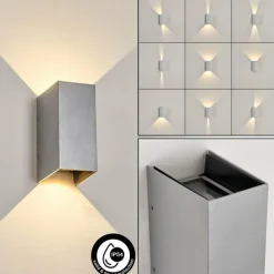 hofstein Applique murale d'extérieur Hoods LED Gris, 2 lumières