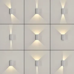 hofstein Applique murale d'extérieur Hoods LED Gris, 2 lumières