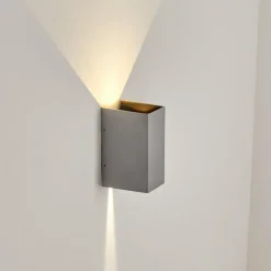 hofstein Applique murale d'extérieur Hoods LED Gris, 2 lumières