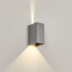 hofstein Applique murale d'extérieur Hoods LED Gris, 2 lumières