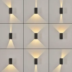 hofstein Applique murale d'extérieur Hoods LED Anthracite, 2 lumières