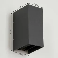 hofstein Applique murale d'extérieur Hoods LED Anthracite, 2 lumières