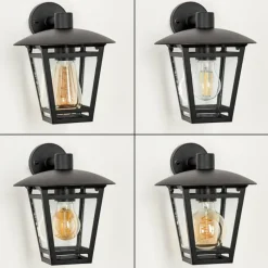 hofstein Applique murale d'extérieur Ausipar Noir, 1 lumière