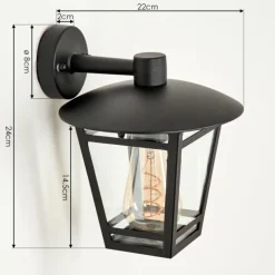 hofstein Applique murale d'extérieur Ausipar Noir, 1 lumière