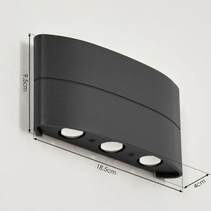 hofstein Applique murale d'extérieur Trapatrapa LED Anthracite, 6 lumières