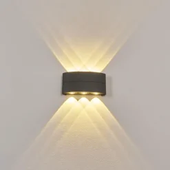 hofstein Applique murale d'extérieur Trapatrapa LED Anthracite, 6 lumières