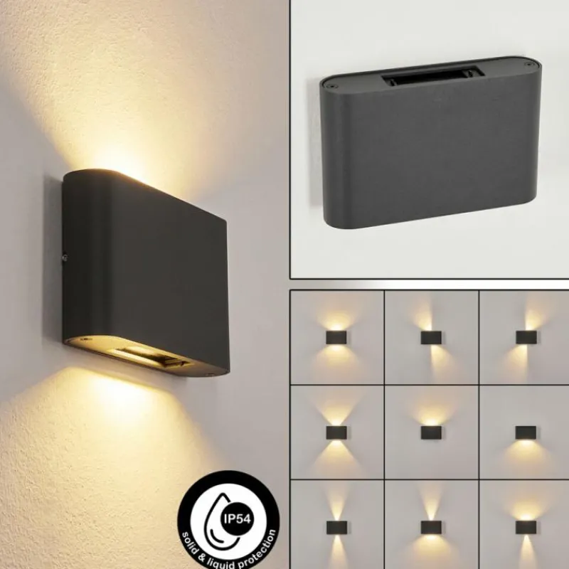 hofstein Applique murale d'extérieur Trapatrapa LED Anthracite, 2 lumières