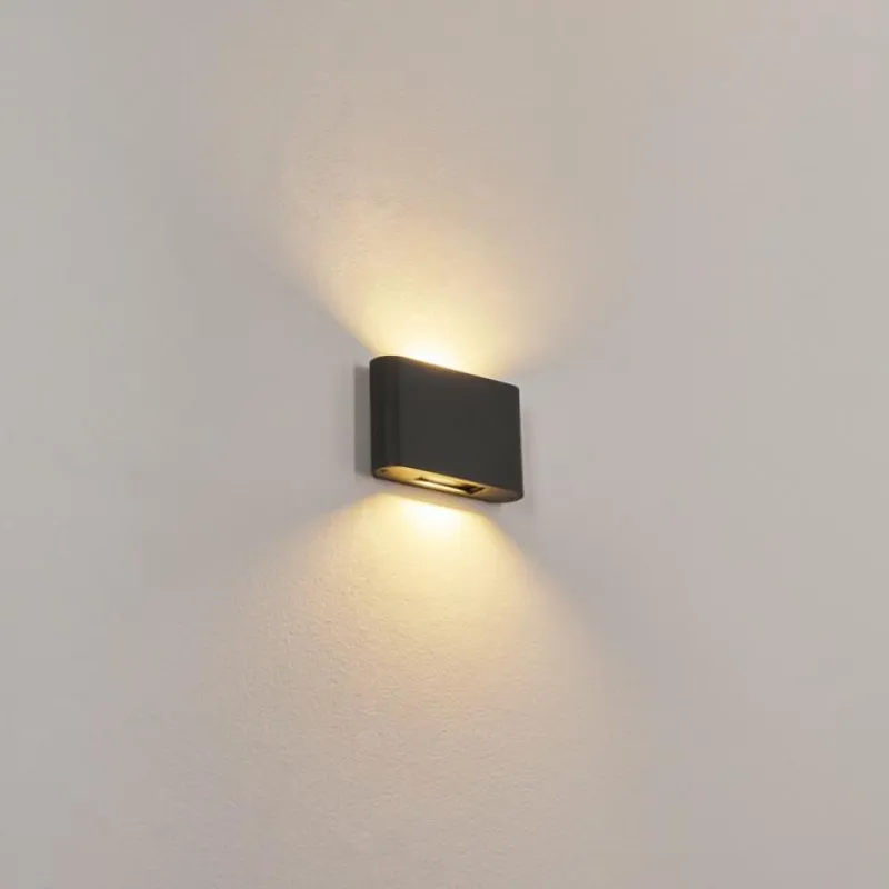 hofstein Applique murale d'extérieur Trapatrapa LED Anthracite, 2 lumières