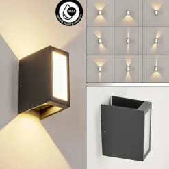 hofstein Applique murale d'extérieur Hoods LED Anthracite, 3 lumières