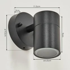 hofstein Applique murale d'extérieur Bessiebelle Noir, Blanc, 1 lumière