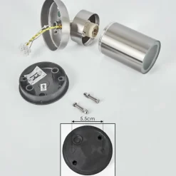 hofstein Applique murale d'extérieur Bessiebelle Acier inoxydable, Blanc, 1 lumière