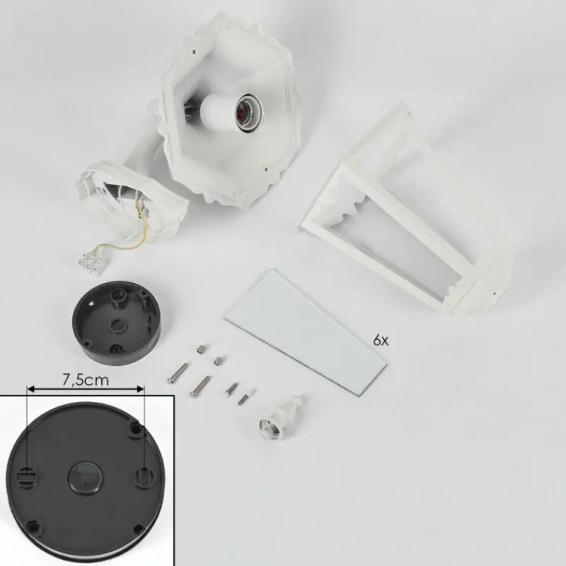 Luminaires Rustiques-hofstein Applique murale d'extérieur Pamputa Blanc, 1 lumière