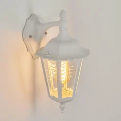 Luminaires Rustiques-hofstein Applique murale d'extérieur Pamputa Blanc, 1 lumière