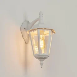 Luminaires Rustiques-hofstein Applique murale d'extérieur Pamputa Blanc, 1 lumière