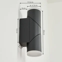 hofstein Applique murale d'extérieur Hoods LED Anthracite, Blanc, 1 lumière